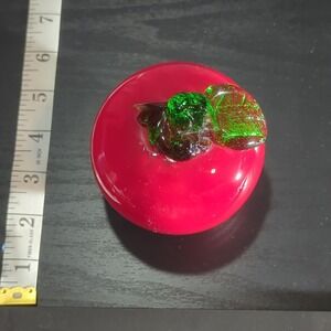 Murano Style Hand‎ Blown Deep Red Apple Table Decoration